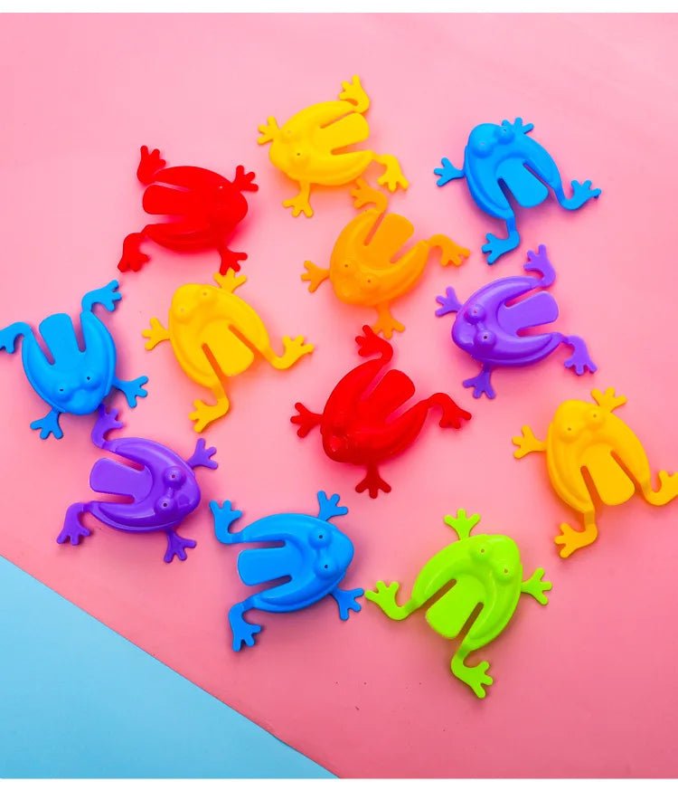20 piezas rana saltadora de Color sólido, rana que rebota de plástico, rana saltarina, juguete educativo para niños, regalo para niños, recuerdos de fiesta, cumpleaños