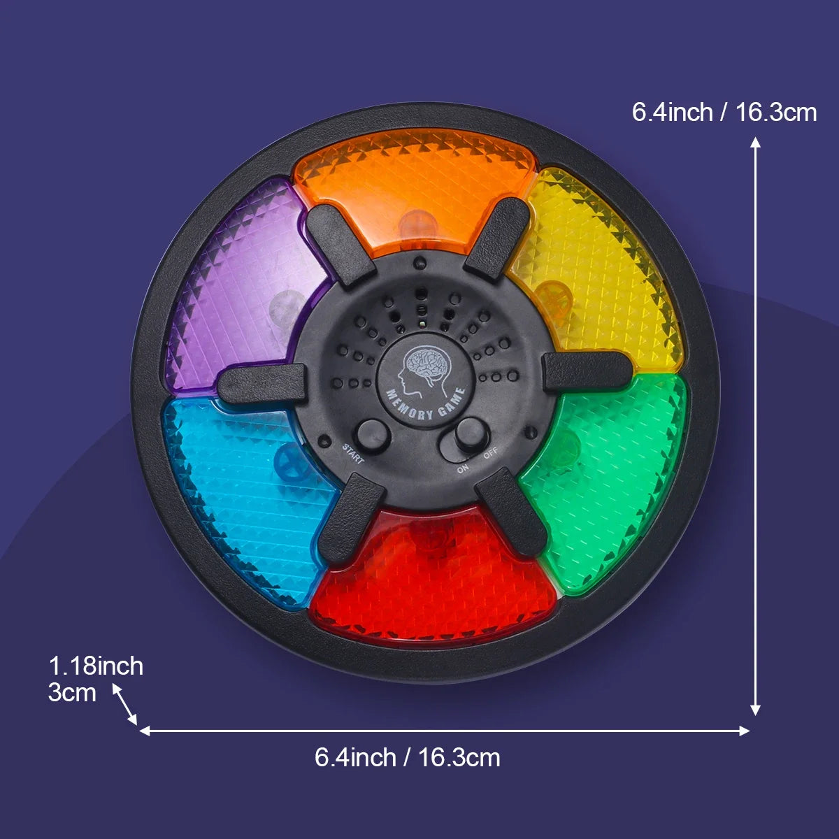 Máquina de juego de memoria, juego de memoria electrónico portátil con rompecabezas de luz y sonido, juego interactivo creativo, juguete de entrenamiento de memoria