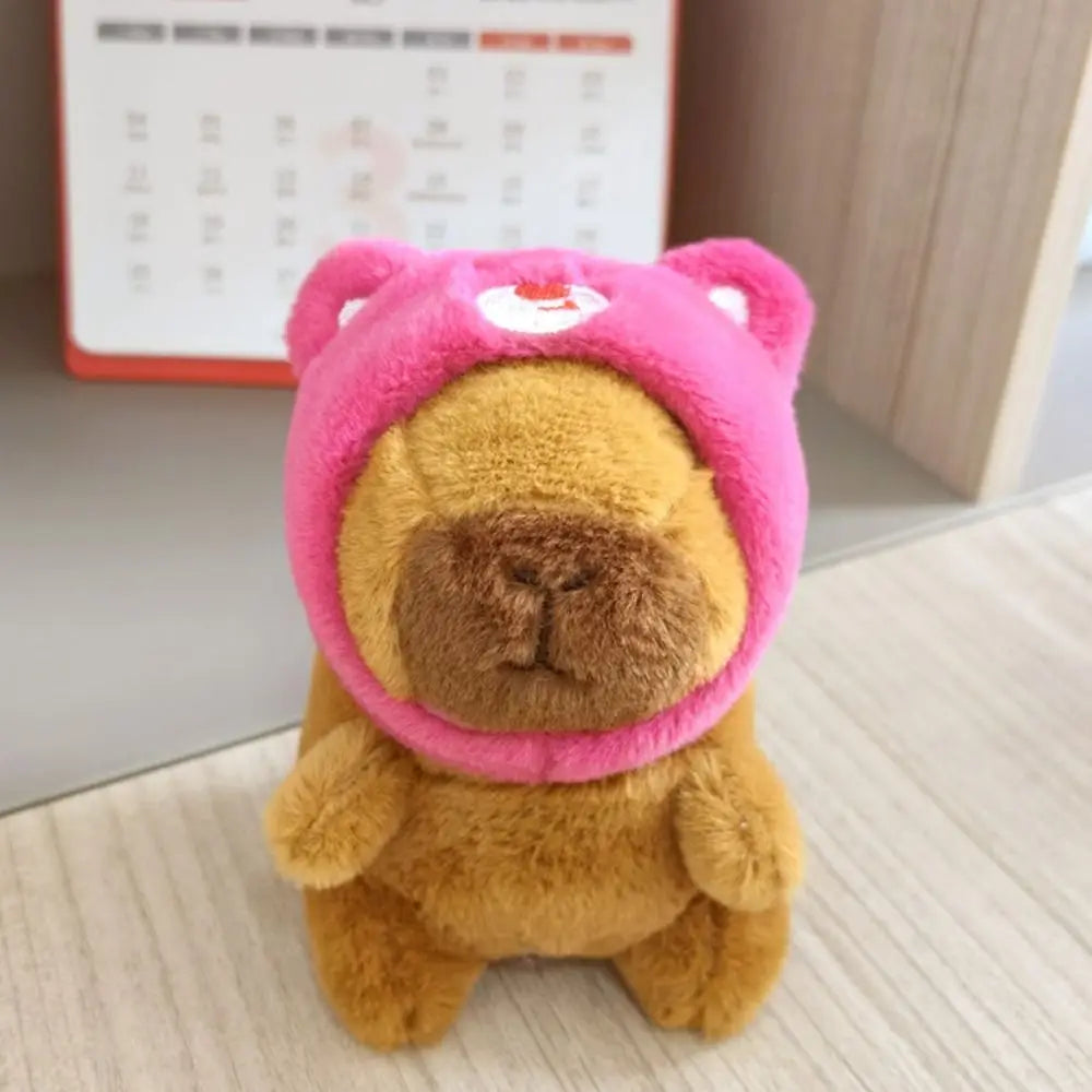 Lindo capibara de peluche con capucha de juguete con alas muñeca de simulación animales de peluche de tamaño pequeño Anime juguete esponjoso fiesta de cumpleaños