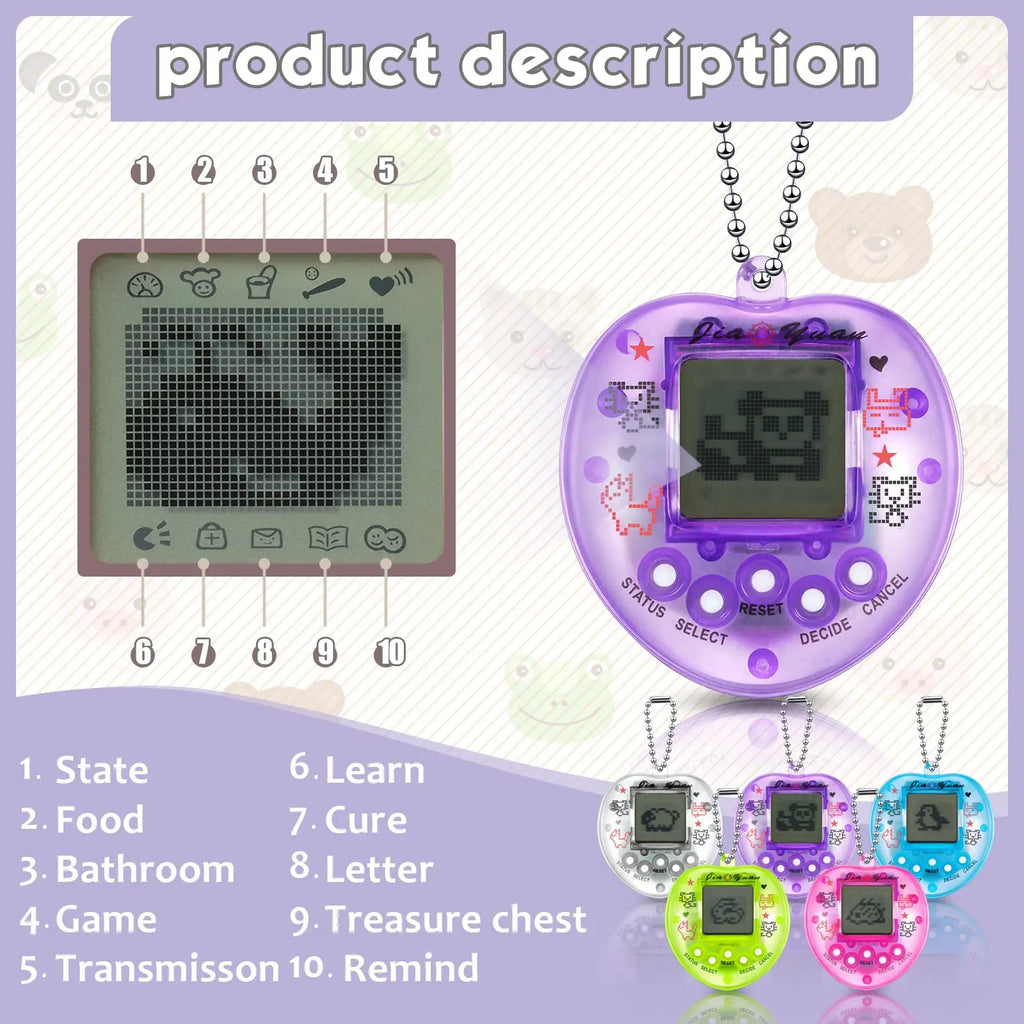 Juego de Mascotas Electrónicas para Niños, Tamagotchi, Consola de Juegos Portátil.
