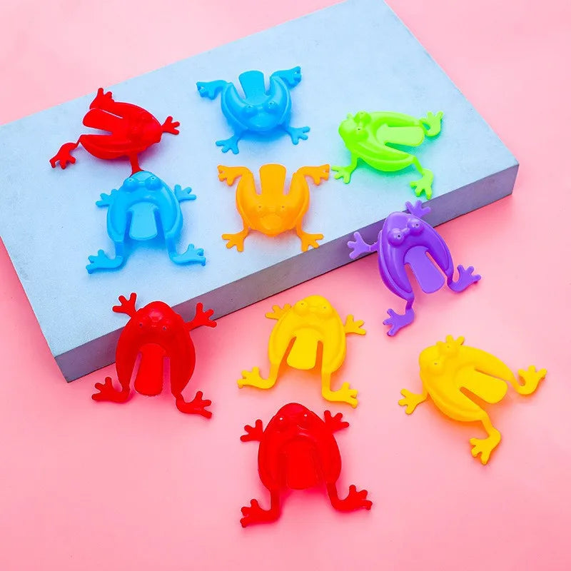 20 piezas rana saltadora de Color sólido, rana que rebota de plástico, rana saltarina, juguete educativo para niños, regalo para niños, recuerdos de fiesta, cumpleaños
