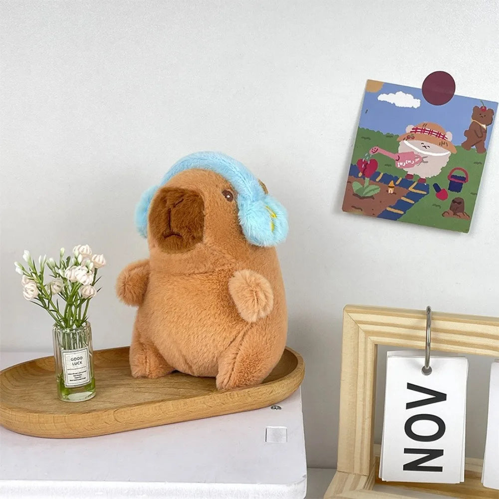 Lindo capibara de peluche con capucha de juguete con alas muñeca de simulación animales de peluche de tamaño pequeño Anime juguete esponjoso fiesta de cumpleaños
