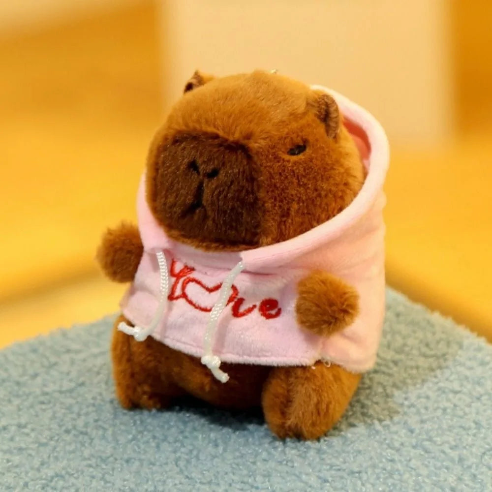 Lindo capibara de peluche con capucha de juguete con alas muñeca de simulación animales de peluche de tamaño pequeño Anime juguete esponjoso fiesta de cumpleaños