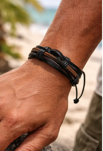 Tres Pulseras de cuero